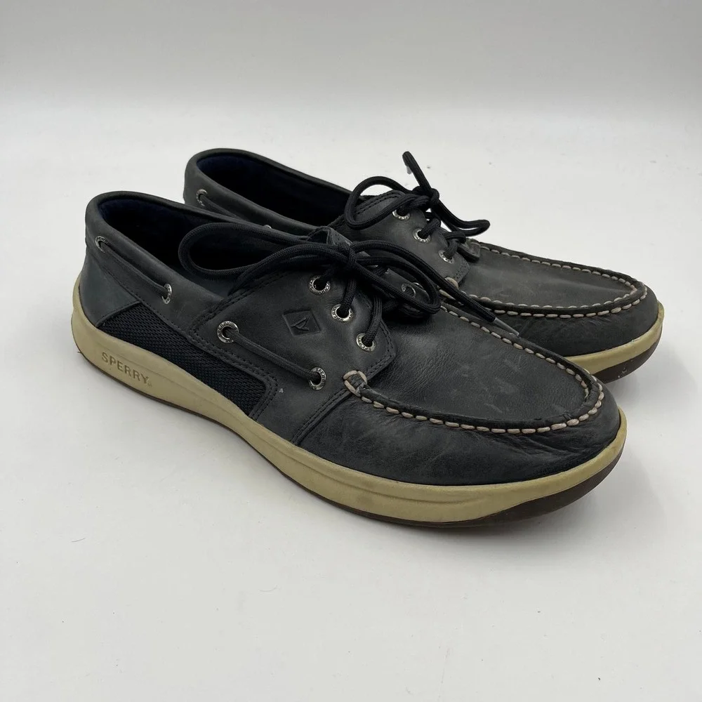 Sperry Top Sider Men's Memory Foam Leather‎ Boat Shoes Navy - Size 10